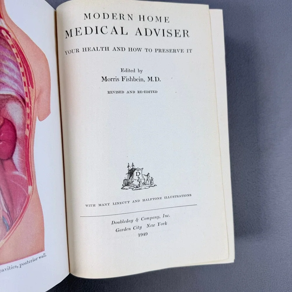 Morris Fishbein Modern Home Medical Adviser Hardcover 1949 Illustrated Medicine